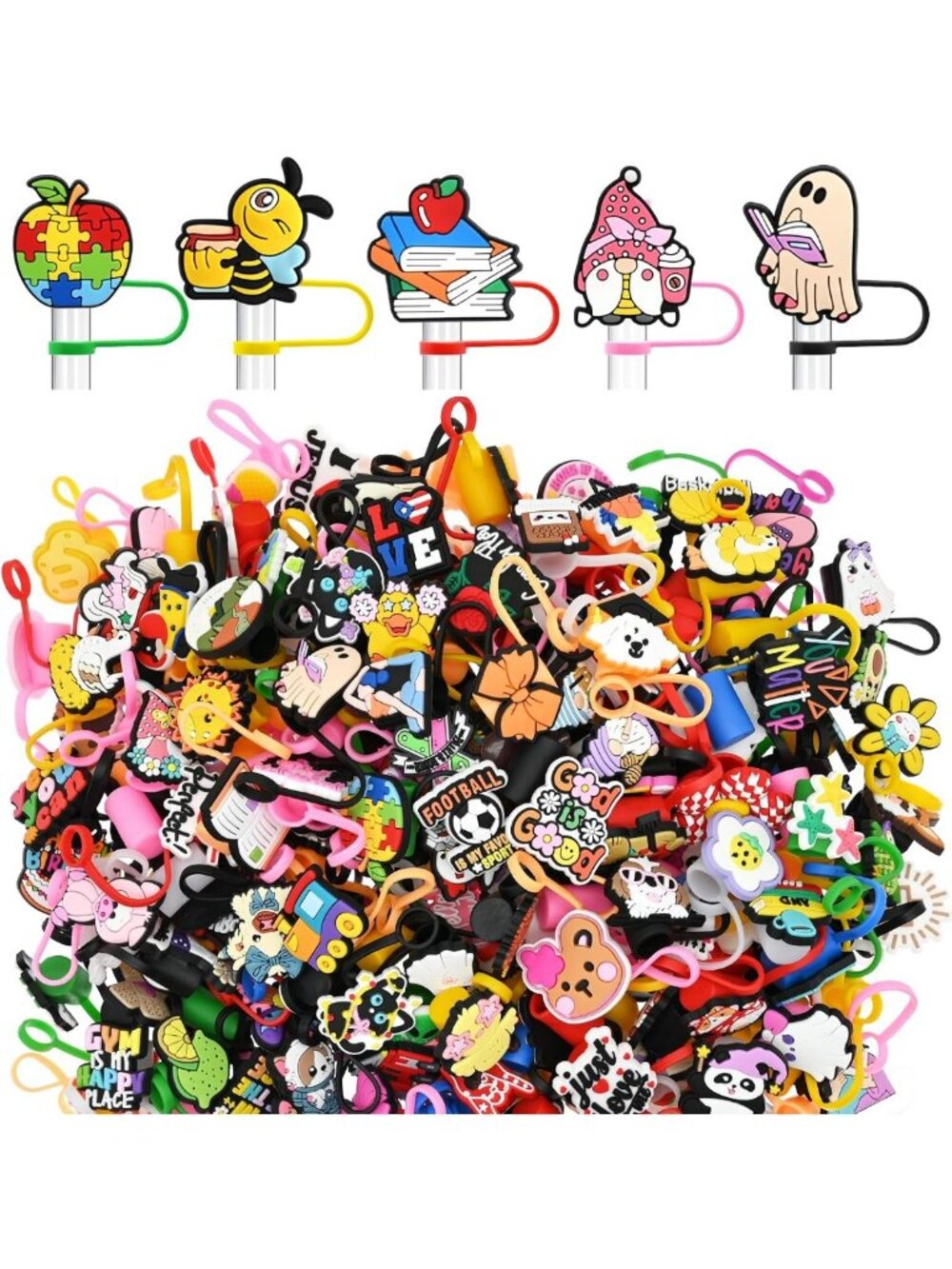 200pcs Cute Straw Toppers for 10mm Tumblers - Fun & Unique Drink Accessories